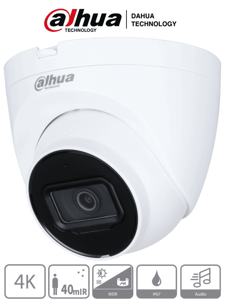 DAHUA HAC-HDW1801TQN-A - Camara Domo 4k/ 8 Megapixeles con Microfono Integrado/ Lente de 2.8mm/ 106 Grados de Apertura/ IR de 40 Metros/ Super Adapt/ Instalación Rapida/ WDR Real de 120 dB/ IP67/ Soporta: CVI/CVBS/AHD/TVI/ DAHUA HAC-HDW1801TQN-A - Camara Domo 4k/ 8 Megapixeles con Microfono Integrado/ Lente de 2.8mm/ 106 Grados de Apertura/ IR de 40 Metros/ Super Adapt/ Instalación Rapida/ WDR Real de 120 dB/ IP67/ Soporta: CVI/CVBS/AHD/TVI/